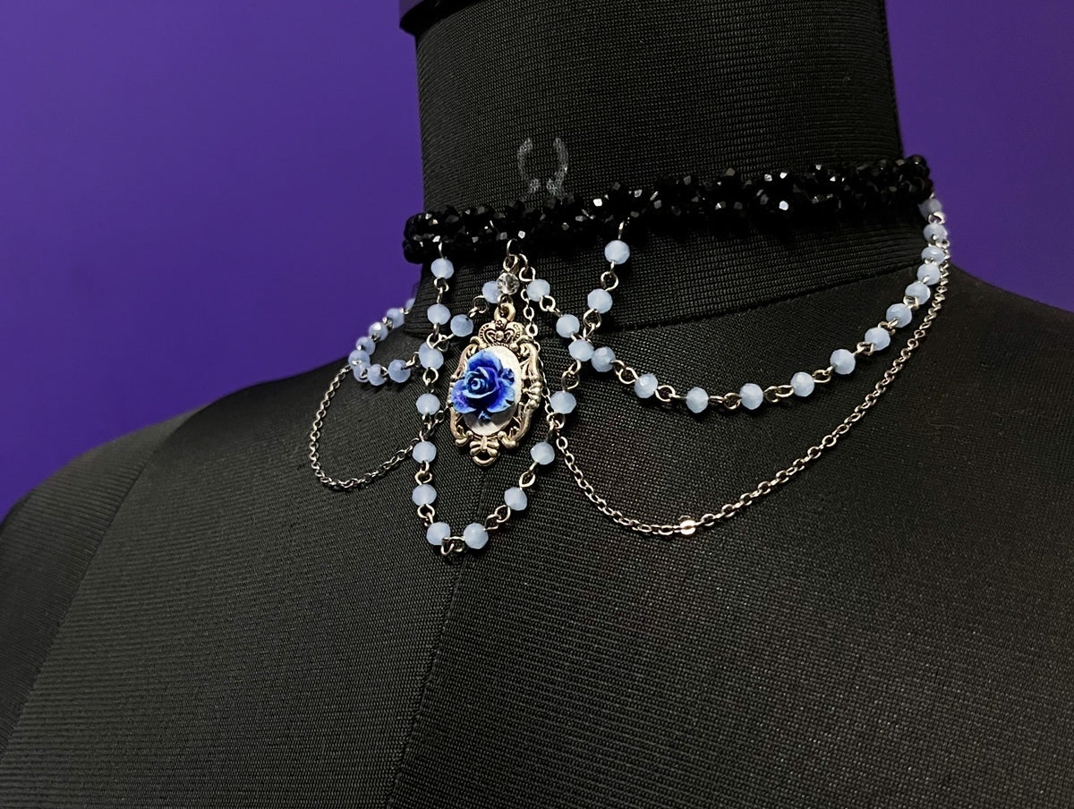 Blue Rose Necklace